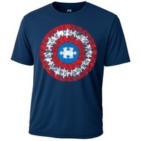 Autism Awareness America Shield Parody Spoof Design Cooling Performance Crew T-Shirt