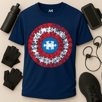 Autism Awareness America Shield Parody Spoof Design Cooling Performance Crew T-Shirt
