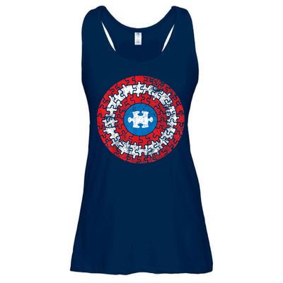 Autism Awareness America Shield Parody Spoof Design Ladies Essential Flowy Tank