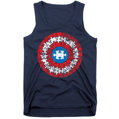 Autism Awareness America Shield Parody Spoof Design Tank Top