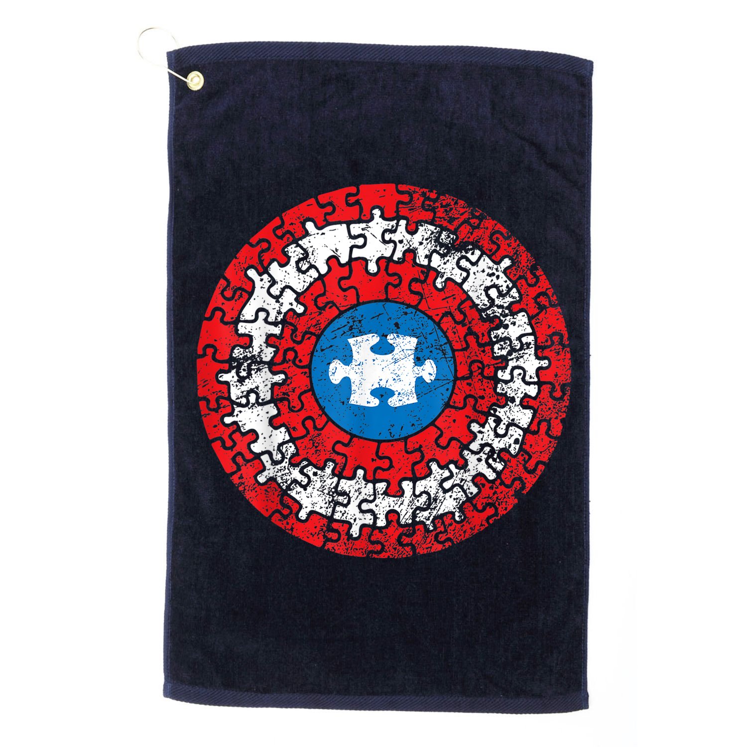 Autism Awareness America Shield Parody Spoof Design Golf Towel