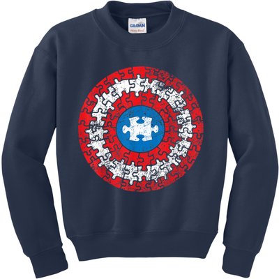 Autism Awareness America Shield Parody Spoof Design Kids Sweatshirt