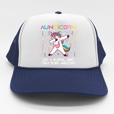 Aunticorn An Awesome Aunt Dabbing Unicorn Dancing Cute Gift Trucker Hat