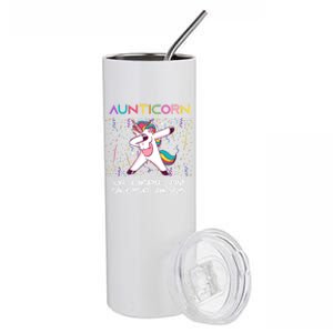 Aunticorn An Awesome Aunt Dabbing Unicorn Dancing Cute Gift Stainless Steel Tumbler