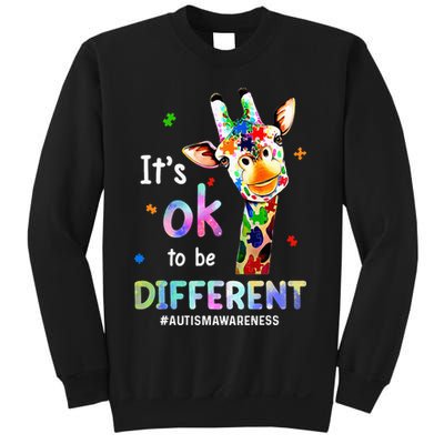Autism Awareness Acceptance Giraffe Its Ok To Be Different Sweatshirt