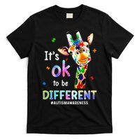 Autism Awareness Acceptance Giraffe Its Ok To Be Different T-Shirt