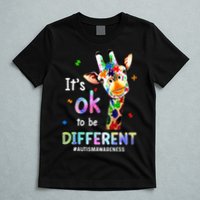 Autism Awareness Acceptance Giraffe Its Ok To Be Different T-Shirt