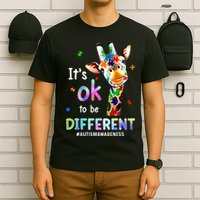 Autism Awareness Acceptance Giraffe Its Ok To Be Different T-Shirt