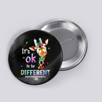 Autism Awareness Acceptance Giraffe Its Ok To Be Different Button