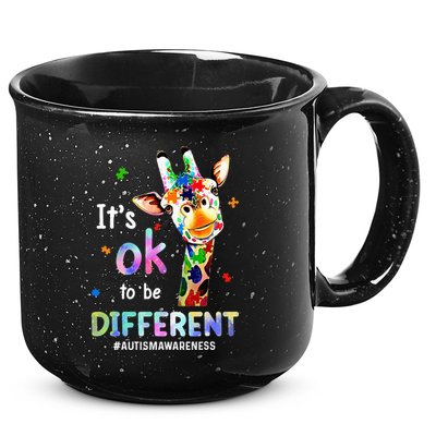 Autism Awareness Acceptance Giraffe Its Ok To Be Different 15oz Campfire Ceramic Mug