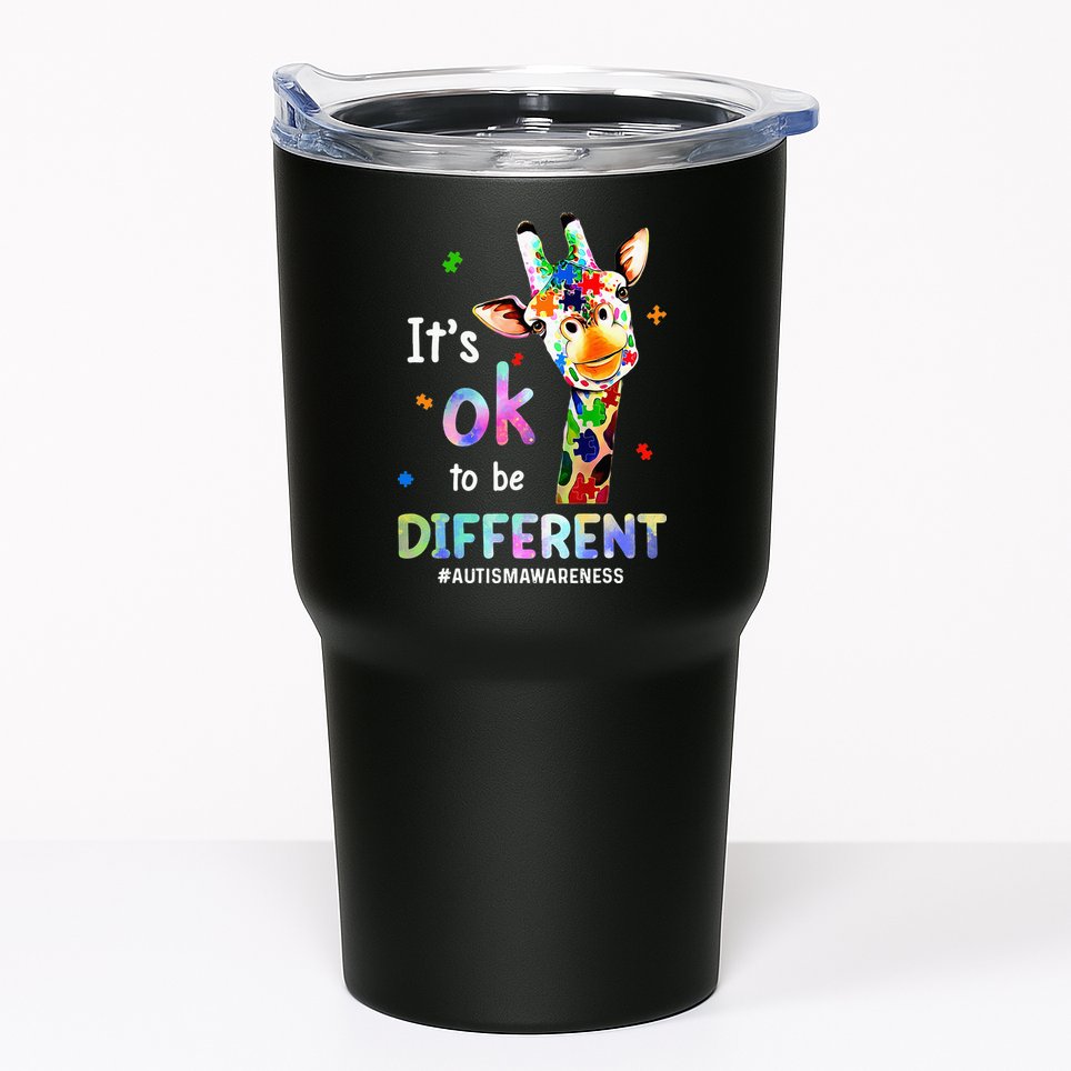 Autism Awareness Acceptance Giraffe Its Ok To Be Different Tumbler
