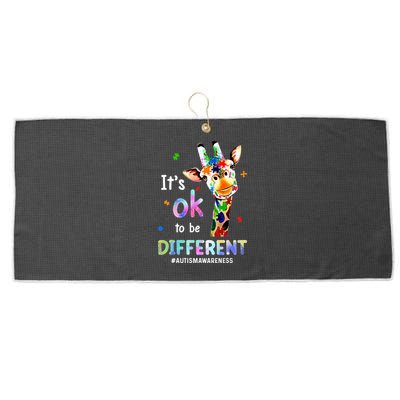 Autism Awareness Acceptance Giraffe Its Ok To Be Different Large Microfiber Waffle Golf Towel