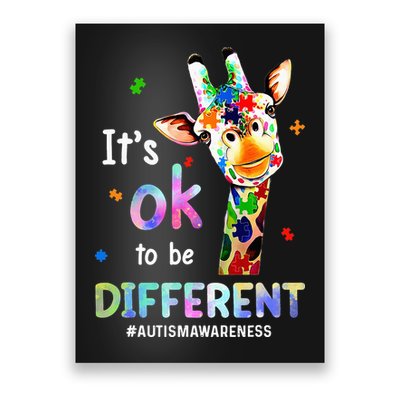 Autism Awareness Acceptance Giraffe Its Ok To Be Different Poster