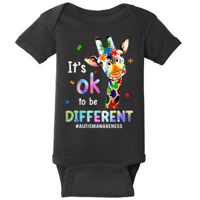 Autism Awareness Acceptance Giraffe Its Ok To Be Different Baby Bodysuit