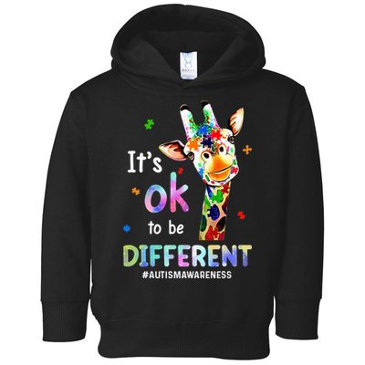 Autism Awareness Acceptance Giraffe Its Ok To Be Different Toddler Hoodie