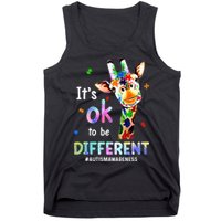 Autism Awareness Acceptance Giraffe Its Ok To Be Different Tank Top