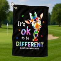 Autism Awareness Acceptance Giraffe Its Ok To Be Different Golf Towel