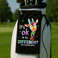 Autism Awareness Acceptance Giraffe Its Ok To Be Different Golf Towel
