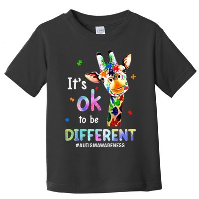 Autism Awareness Acceptance Giraffe Its Ok To Be Different Toddler T-Shirt