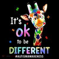 Autism Awareness Acceptance Giraffe Its Ok To Be Different Cropped Pullover Crew