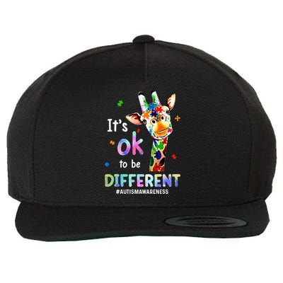 Autism Awareness Acceptance Giraffe Its Ok To Be Different Wool Snapback Cap