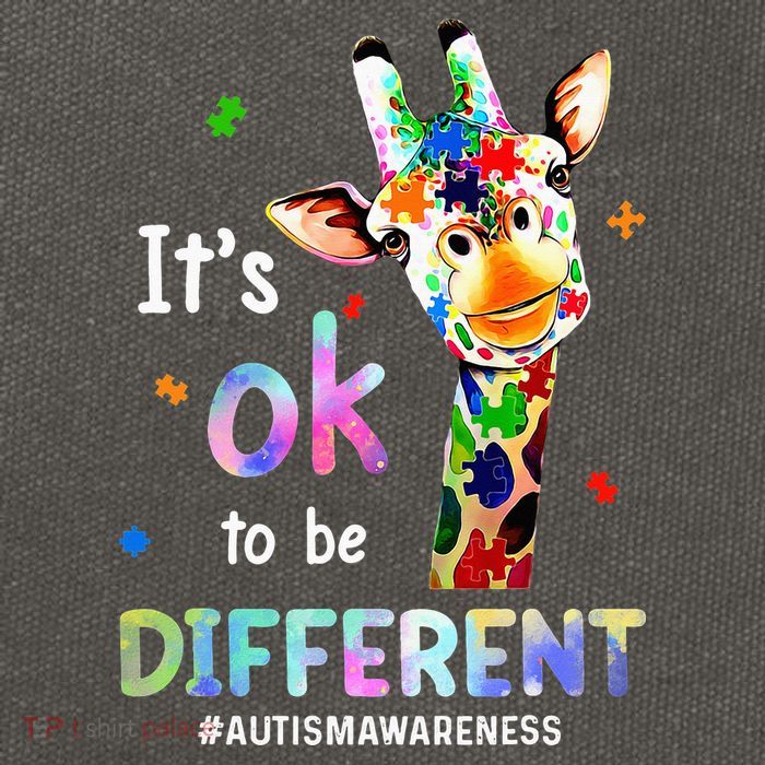 Autism Awareness Acceptance Giraffe Its Ok To Be Different Cotton Canvas Backpack