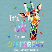 Autism Awareness Acceptance Giraffe Its Ok To Be Different Sueded Cloud Jersey T-Shirt