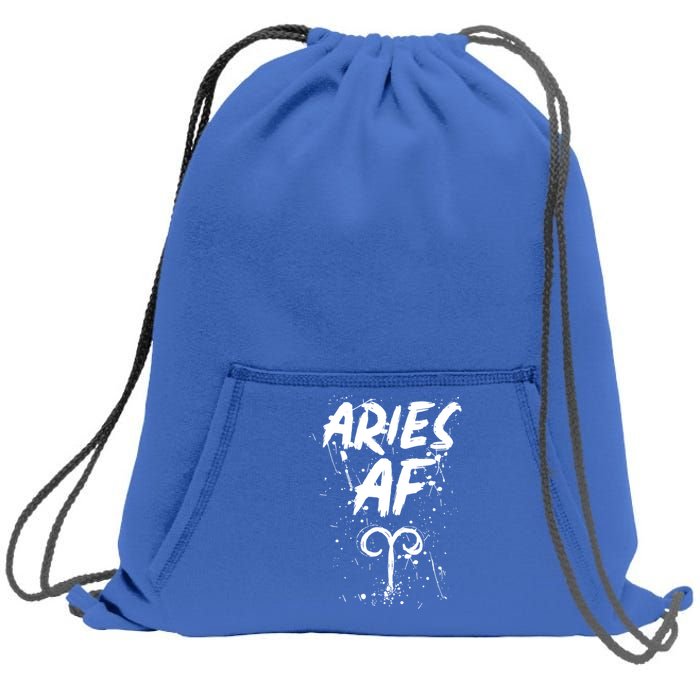 Aries Af Astrology March April Birthday Zodiac Funny Gift Cute Gift Sweatshirt Cinch Pack Bag