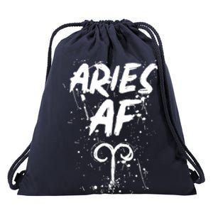 Aries Af Astrology March April Birthday Zodiac Funny Gift Cute Gift Drawstring Bag