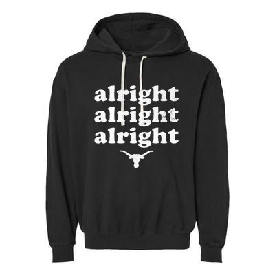 Alright Alright Alright Texas Bull Texas Pride State Usa Garment-Dyed Fleece Hoodie