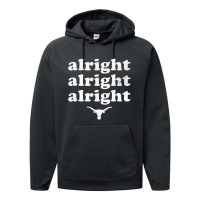 Alright Alright Alright Texas Bull Texas Pride State Usa Performance Fleece Hoodie