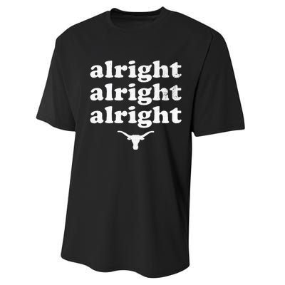 Alright Alright Alright Texas Bull Texas Pride State Usa Performance Sprint T-Shirt