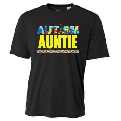 Autism Auntie Awareness Support Cooling Performance Crew T-Shirt