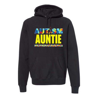 Autism Auntie Awareness Support Premium Hoodie