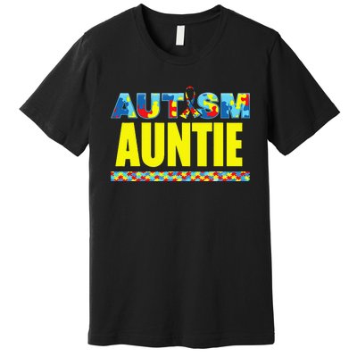 Autism Auntie Awareness Support Premium T-Shirt