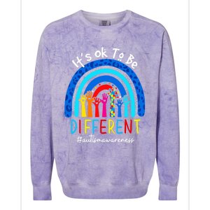 Autism Awareness Acceptance Wo Its Ok To Be Different Colorblast Crewneck Sweatshirt