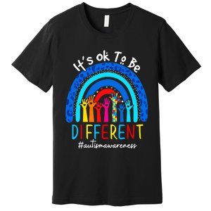 Autism Awareness Acceptance Wo Its Ok To Be Different Premium T-Shirt