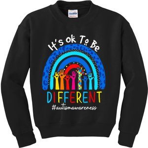 Autism Awareness Acceptance Wo Its Ok To Be Different Kids Sweatshirt