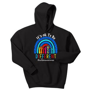 Autism Awareness Acceptance Wo Its Ok To Be Different Kids Hoodie