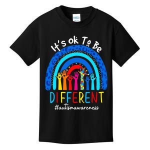 Autism Awareness Acceptance Wo Its Ok To Be Different Kids T-Shirt