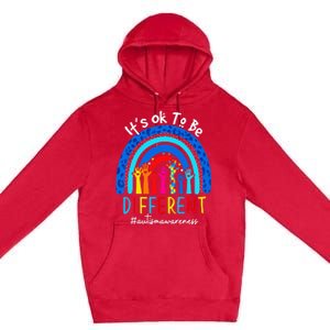 Autism Awareness Acceptance Wo Its Ok To Be Different Premium Pullover Hoodie