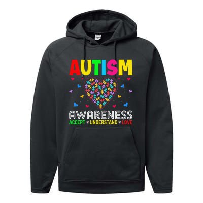 Autism Awareness Accept Understand Love ASD Motivational Performance Fleece Hoodie