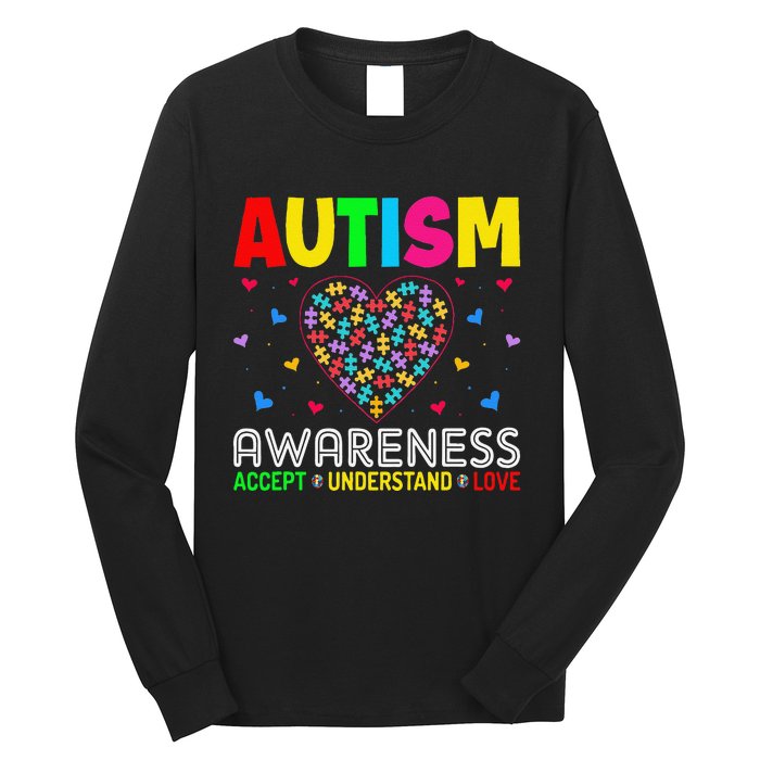 Autism Awareness Accept Understand Love ASD Motivational Long Sleeve Shirt