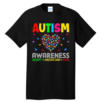 Autism Awareness Accept Understand Love ASD Motivational Tall T-Shirt