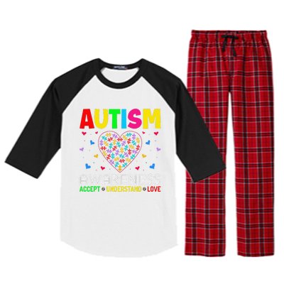 Autism Awareness Accept Understand Love ASD Motivational Raglan Sleeve Pajama Set