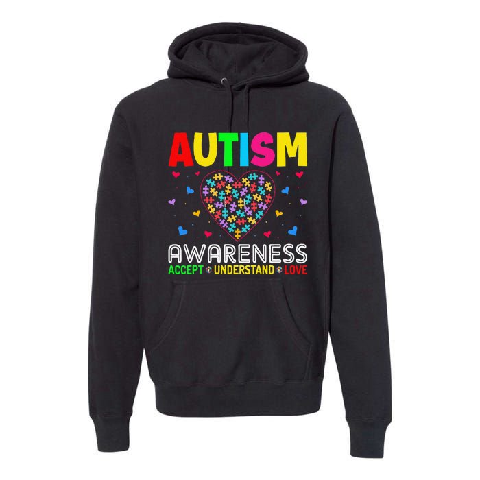 Autism Awareness Accept Understand Love ASD Motivational Premium Hoodie