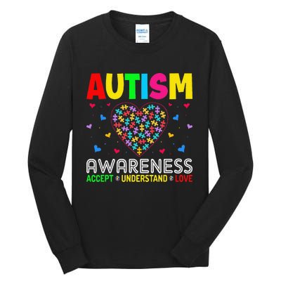 Autism Awareness Accept Understand Love ASD Motivational Tall Long Sleeve T-Shirt