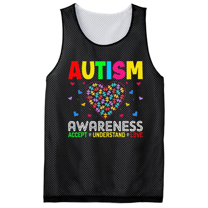 Autism Awareness Accept Understand Love ASD Motivational Mesh Reversible Basketball Jersey Tank