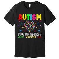 Autism Awareness Accept Understand Love ASD Motivational Premium T-Shirt