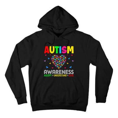 Autism Awareness Accept Understand Love ASD Motivational Tall Hoodie